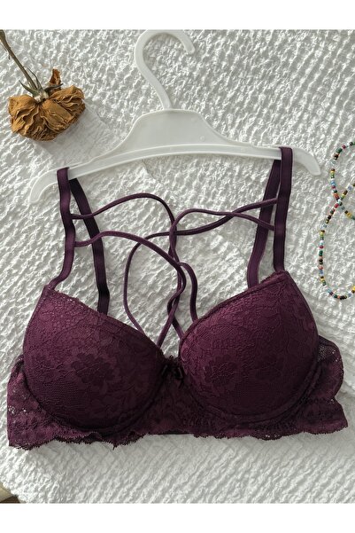 Myquality ÇİFT ÇAPRAZ DANTEL DETAYLI DOLGUSUZ SÜTYEN