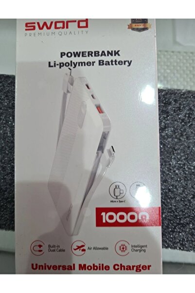 Alp SWORD 10.000 Mah Kendinden Kablolu Typc-e - İOS - Android uyumlu Powerbank