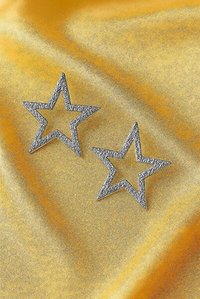 LUFES Silver Yıldız Detaylı Kadın Küpe