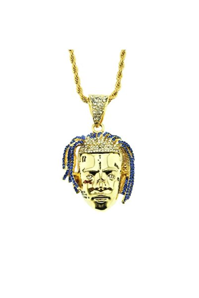Tessero Colier hip-hop din frânghie cu pandantiv rapper, pietre zirconia, oțe...