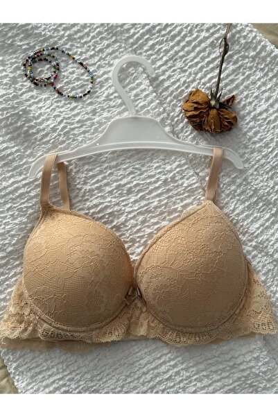 Myquality Double Cross Lace Detail Padded Bra