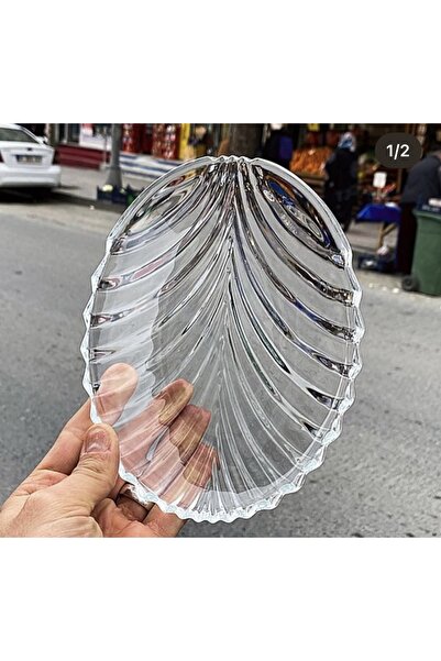 DİBA AVM 6 lı oval sunum kahvaltı pasta tatlı servis sunum tabağı yaprak dese...