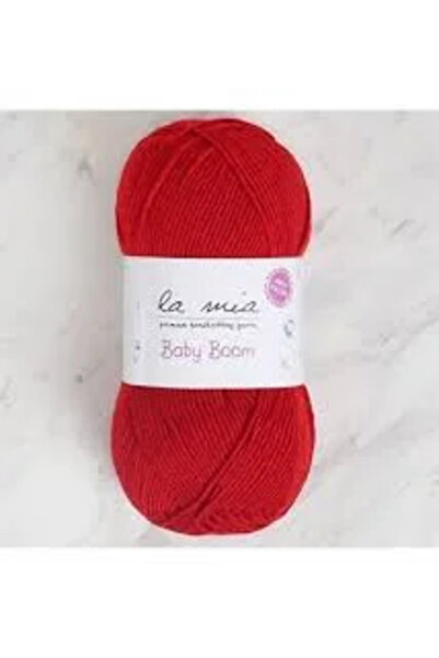 Genel Markalar La Mia Baby Boom Koyu Kırmızı El Örgü İpi - 136 - 34266