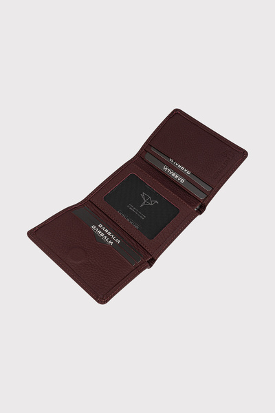 Garbalia Western Genuine Leather Claret Red Wallet with Magnetic Closure
