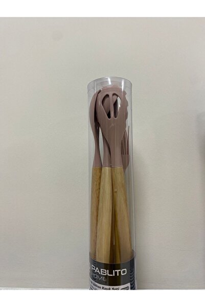 YAZICI Pablito Home 5 Piece Spoon Set Bamboo Handle Silicone Head