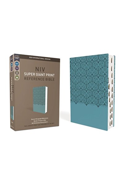 Zondervan Niv, Super Giant Print Reference Bible, Leathersoft, Teal, Red Lett...