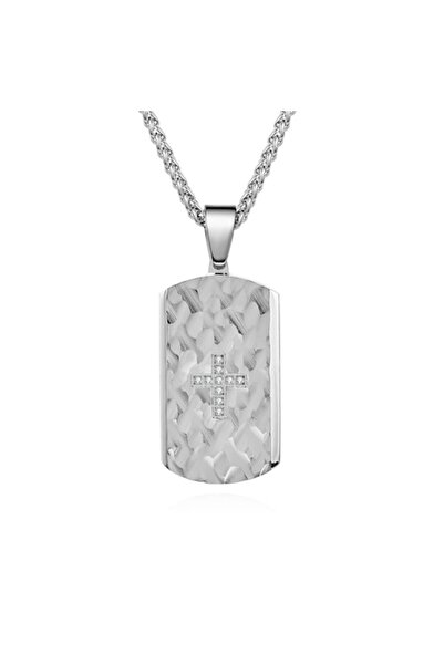 Tessero Colier cu pandantiv cu etichetă militară, model în formă de cruce, pi...