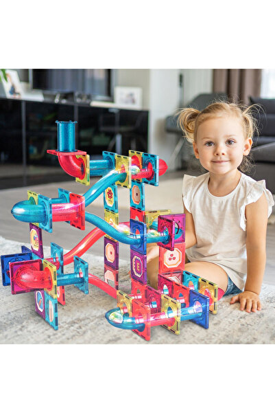 MalPlay Children's play set, Malplay, with 125 magnetic 3D building pieces, with luminous balls, multi