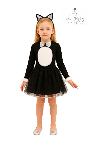 NATS KİDS Kedi Kız Çocuk Kostümü Cadılar Bayramı, Doğum Günü, Okul Gösterisi ...