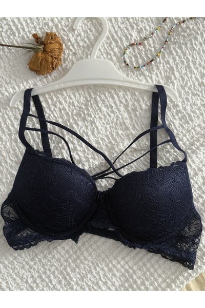 Myquality Double Cross Lace Detail Padded Bra