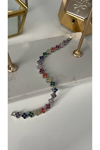 Özce Steel Silver Color Zircon Stone Bracelet
