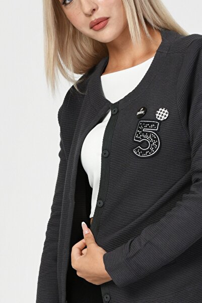 Zegy Rozet Detaylı Hırka - Antrasit