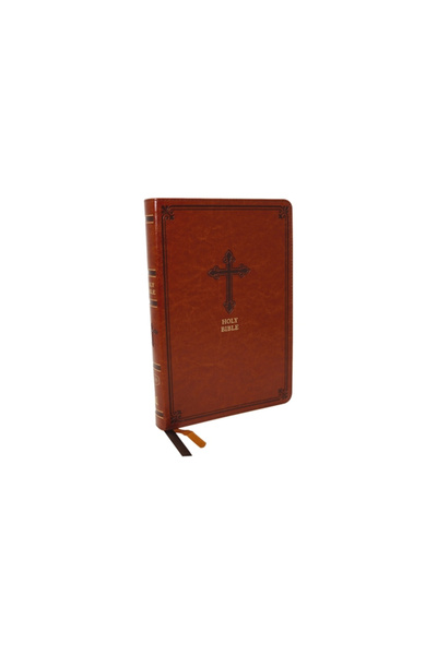 Thomas Nelson Pub Kjv, Thinline Bible, Large Print, Leathersoft, Brown, Red L...