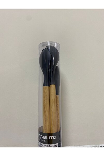 YAZICI Pablito Home 5 Piece Spoon Set Bamboo Handle Silicone Head