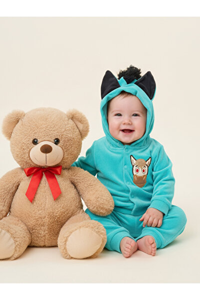 KAMİKAM Quality Hooded Velvet Baby Suit