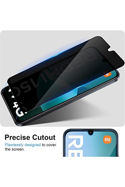 m.tk moveteck Xiaomi Redmi 15C Uyumlu Hayalet Ekran Koruyucu Kırılmaz Cam Tam Kaplar Privacy Glass