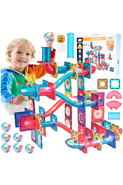 MalPlay Children's play set, Malplay, with 125 magnetic 3D building pieces, with luminous balls, multi