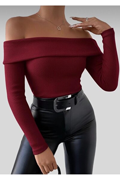 Be Best Γυναικεία μπλούζα με γιακά μαντράλα σε μπορντό χρώμα BE165