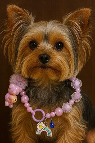 Çılgın saçlar labubu köpek kolyesi küçük ırk köpek kolyesi poddle yorkshire