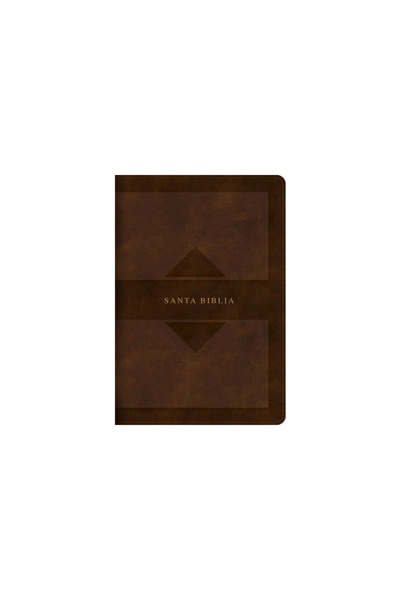 B&H Espanol Rvr 1960 Hand Size Giant Print Bible with Holy Land Images, Brown...