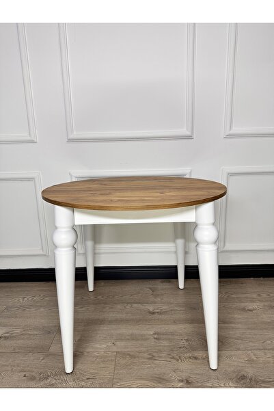 ECCES BB 90 x 90 Yuvarlak Masa Çam MDF Masa Mutfak Masası Balkon Masası Çap 90 Masa