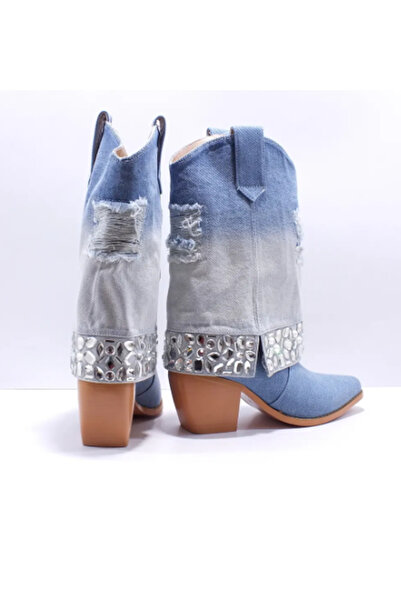Guja Kot Taşlı Şık Kadın Kovboy Bot