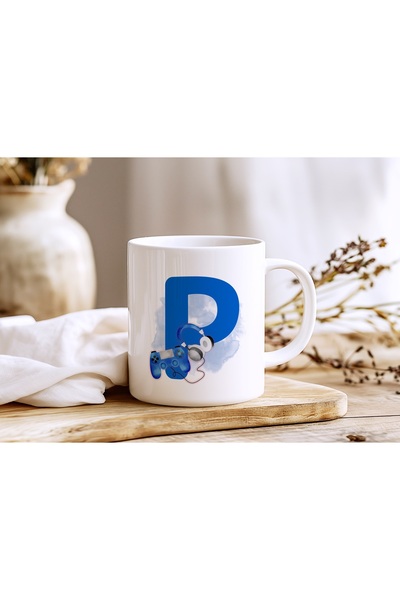 Beramussa كوب بتصميم حرف P لوحدة تحكم بلاي ستيشن - هدية خاصة لعشاق الألعاب وا...