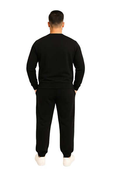 WAFRA Men's Crew Neck 2 Thread Ribbed Leg Elasticated Tracksuit Set
