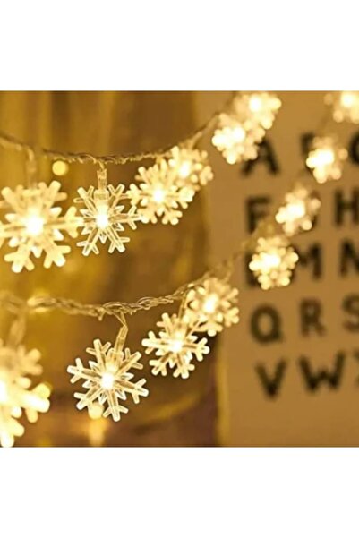 OEM Instalație de Crăciun, Fulgi de zăpadă, Decorativă, Interior/Exterior, 10m, 100 LED-uri, Lumină albă caldă