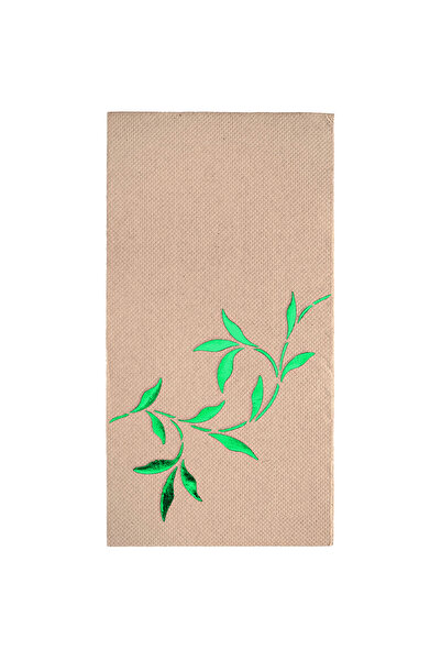 Story مناديل ورقية ملونة من الكرافت مقاس 40×40 سم بنمط أوراق الشجر الخضراء، 1...