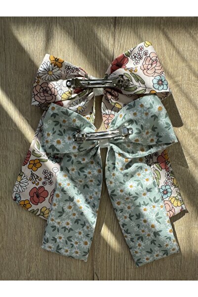 White Alamode Flower Patterned 2-Piece Bow Tie Set