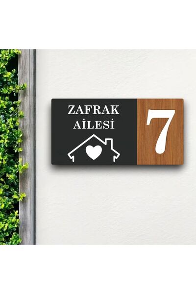 zafrakreklam KİŞİYE ÖZEL KAPI NUMARASI YATAY 20X10 CM