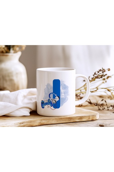 Beramussa كوب بتصميم وحدة تحكم بلاي ستيشن مع حرف I - هدية خاصة لعشاق الألعاب ...