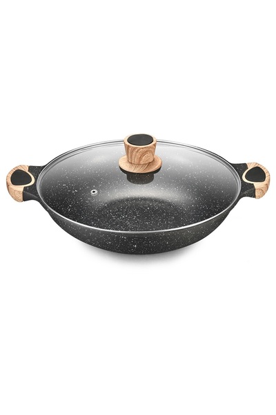 ELEGANT HOME 32cm Granite Frying Pan with Lid