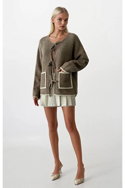 fujya Colorful Pocketed Lace-Up Yoshiko Knitwear Cardigan