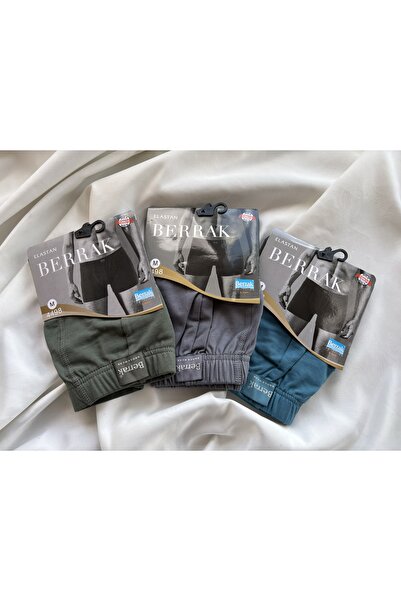 Berrak 4498 Cotton Khaki-Smoked-Petrol Men's Boxer 3-Pack