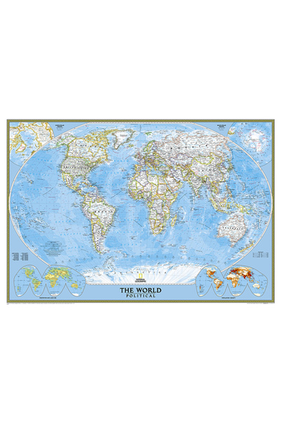 Natl Geographic Maps National Geographic: Hartă murală clasică a lumii (109,5...