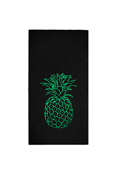Story 40X40 cm Green Foil Pineapple Tropical Party Patterned 16-Piece Black C...