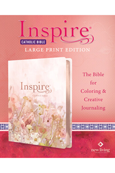 Tyndale House Publ Inspire Catholic Bible NLT Large Print (Leatherlike, Pink Fields with Rose Gold): The Bible for Colo