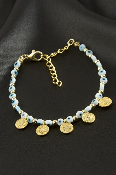 Marsilyan Para Nazarlı Beaded Bracelet Ilkel-Bjt940