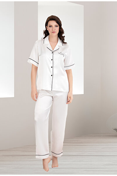 MOPİ Σετ πιτζάμες με κοντό μανίκι και γιακά πουκάμισου με σατέν κουμπιά