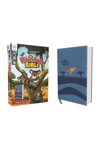 Zondervan Nasb, Biblia Aventurii, Leathersoft, Albastru, Interior Colorat, Ed...