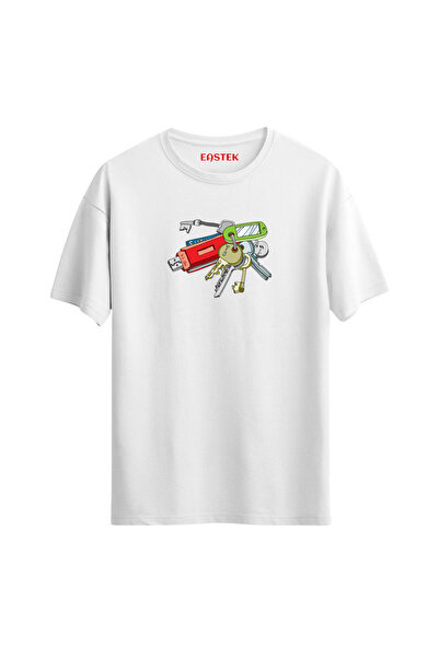 Açık Garaj تي شيرت مطبوع عليه سلسلة مفاتيح، تي شيرت رجالي، تي شيرت نسائي، تي ...