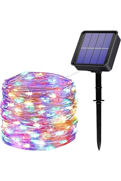 BZRSH Ghirlandă luminoasă solară din cupru 30m, 300 LED-uri, multicoloră