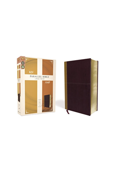 Zondervan Pub House KJV, Amplificată, Biblie paralelă, Tipărire mare, Text moale, Maro deschis/Vintage, Ediție cu litere roșii: Două Biblii