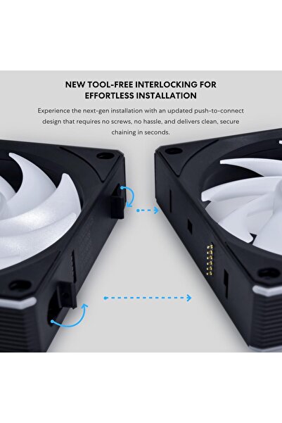 Lian Li UNI Fan CL120 ARGB 120mm PWM Triple Pack (Reverse Blade) - Black