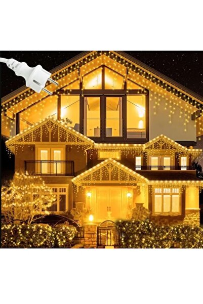 BZRSH Christmas Icicle Lights Flash 23.5m 500 Warm White LEDs Curtain IP45
