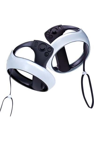 4Gamers Silicone Halo Cover and Touch Controller Grip Kit for PlayStation VR2 Sense Controllers, Bla