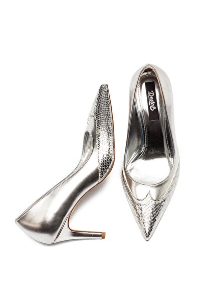 Dedos Women's Shiny Snake Pattern Heeled Shoes 3010