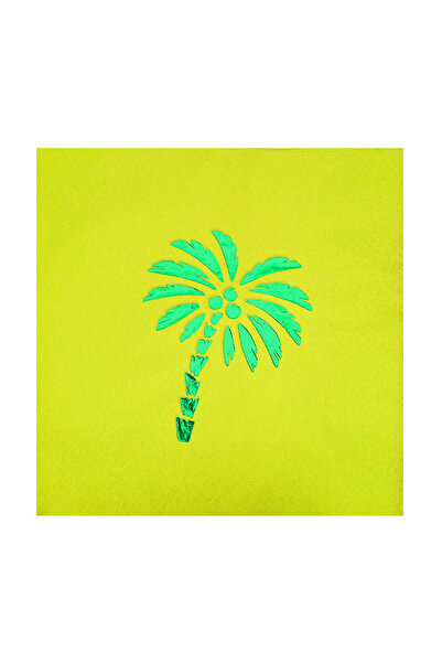 Story مناديل ورقية خضراء اللون مقاس 33 × 33 سم، منقوشة بنقشة نخيل، 16 قطعة